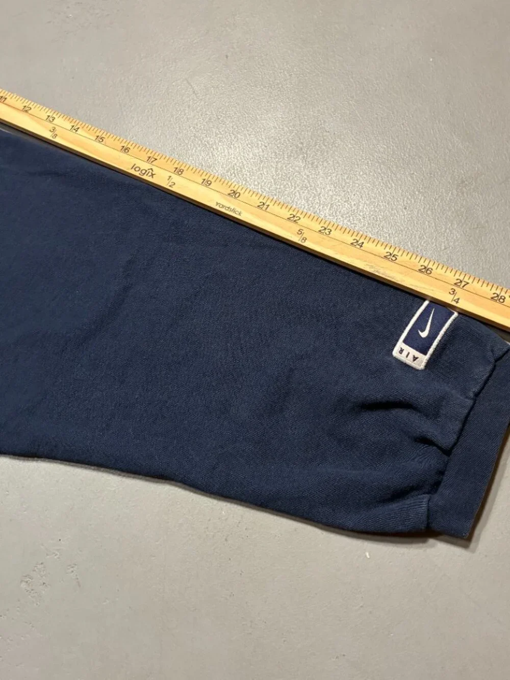 Nike Vintage 90s Colorblock Crewneck Sweatshirt, Navy/Chartreuse, Made in USA
